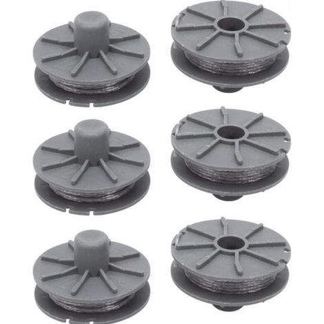 BEBUSINGOTO Carrete de hilo de repuesto para desbrozadora (6 piezas) - Diámetro: 1,6 mm - 6,1 m - Para modelos 9805, 9806, 9807, 9808, 9809, 9827, 8846, 8847, 8848, 9870, 9872, 9874 (1/5)