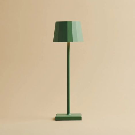 Lampe de Table Sans Fil Rechargeable en Métal Vert Sauge Tactile IP54 Hauteur 38 cm - PANGIVO (1/5)