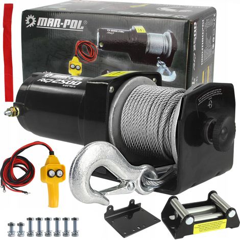 Elektrische Seilwinde 12V 970W 2500LBS Stahlseil Elektrowinde Offroadwinde Motorwinde