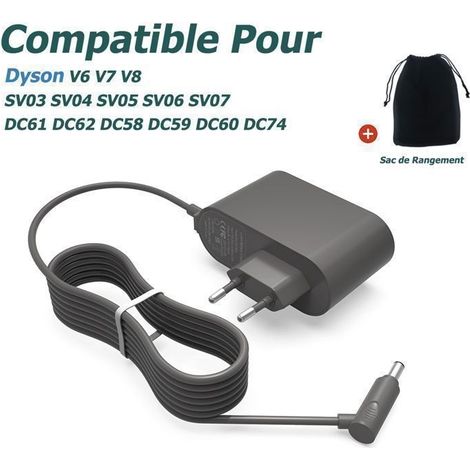 Chargeur pour Dyson V6 V7 V8 SV03 SV04 SV05 SV06 SV07 Absolute/Motorhead/Animal Aspirateur Chargeur avec Sac de Rangement (1/4)