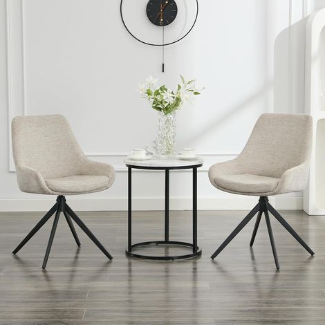 Zweiteiliges Esszimmer-Set mit Tisch und Stühlen, drehbarer Küchenstuhl, moderne gepolsterte Esszimmerstühle, geeignet für Esszimmer, Wohnzimmer, Büro, grau.