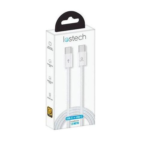 CAVO SMARTPHONE LS-NB0 LOSTECH - TYPE-C/TYPE-C COLORE BIANCO CM 150 - 3 pezzi