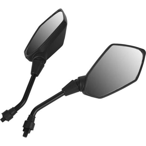 KLVGTIFS PU - Paire de rétroviseurs universels pour moto, accessoires de modification de rétroviseurs pour moto, noirs (10 mm)