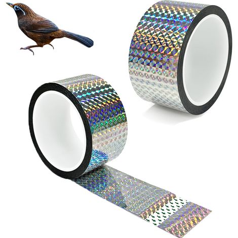 morceau de ruban anti-oiseaux réfléchissant double face dissuadant les oiseaux pigeons et corbeaux cm M 1 4.8 50 (1/5)