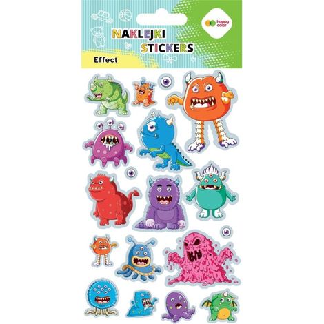 Monsteraufkleber 10x20cm fröhliche Farben