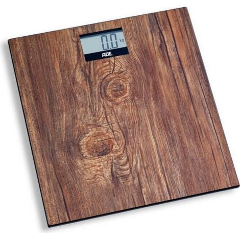 Pèse-personne électronique 180kg/100g verre/bois - Ade - BE2004