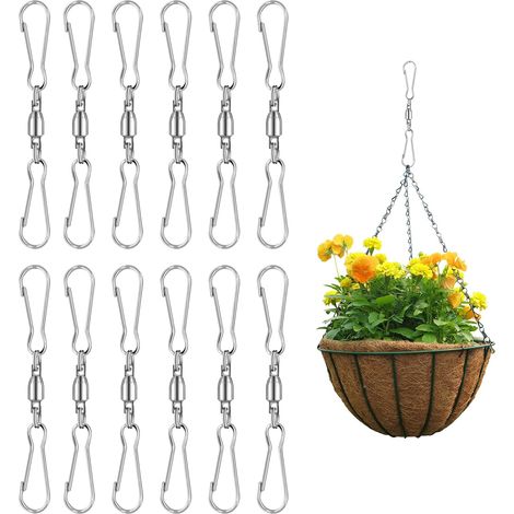 (12 pièces) Crochets de suspension pivotants à double clip de 8 cm