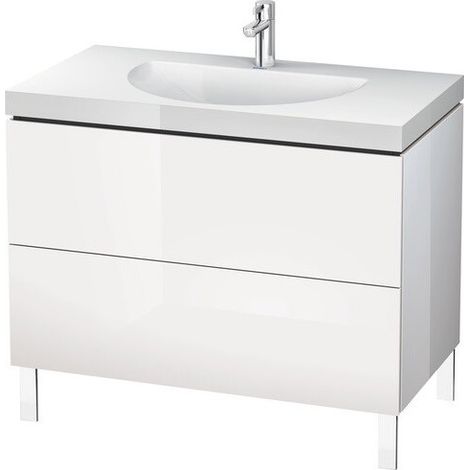 Lavabo meuble Duravit L-CUBE 1000x540mm sans trop plein sans trou de robinetterie châtaignier