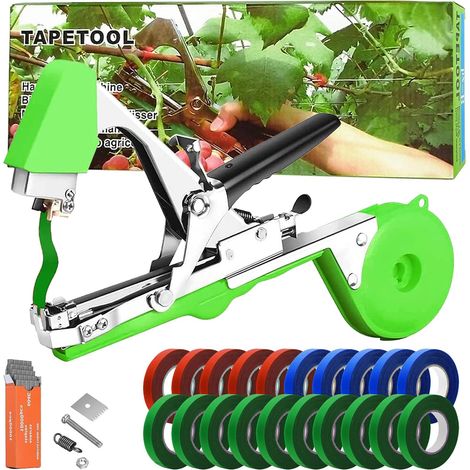 Machine à Nouer à la Main Plante de Jardin Machine à Nouer Les Plantes Manuelle pour Attaches Plantes pour Jardin Fruits Légumes Fleurs Tomates Vigne 20 Bandes 1 boîte d'agrafes (1/5)
