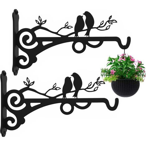 Lot de 2 supports de panier suspendre pour poteaux en bton grands supports de plantes pour extrieur et intrieur (1/5)