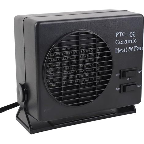 Ventilateur de Chauffage en Céramique Portatif de Chauffage de Voiture de 12V 300W Noir pour Le Dégivrage de Pare-Brise de Voiture (1/4)