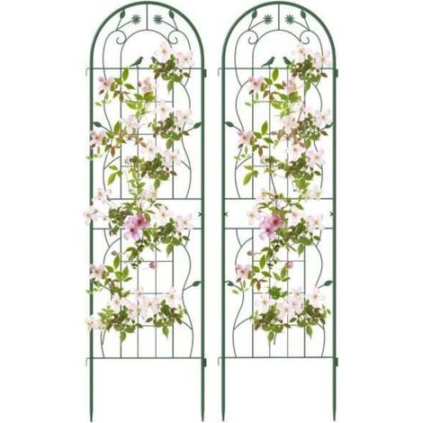 À Planter Facilement Lot de 2 Treillis de Jardin en Métal Support Vertical pour Plantes Grimpantes et Légumes (1/5)