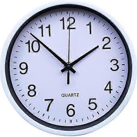 Horloge murale silencieuse sans tic-tac, grande horloge ronde - blanche (1/5)