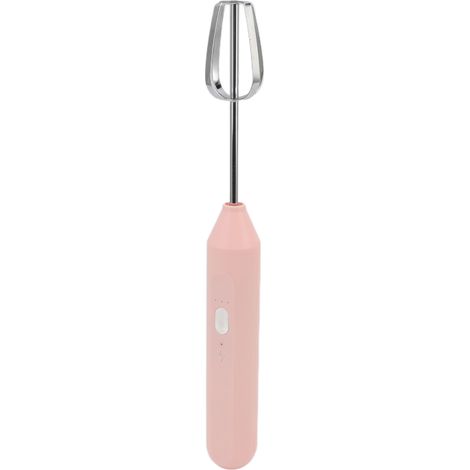 Batteur à œufs électrique portatif, mousseur à lait électrique, mixeur à café, mixeur à milkshakes, mousseur à lait, ustensiles de cuisine roses (1/5)