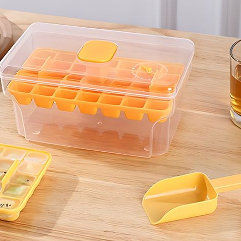 Boîte À Glace - Bac À Glace Alimentaire Avec Démoulage En Un Clic - Stockage Et Fabrication Intégrés - 34 Ou 68 Cubes - Transparent (1/5)