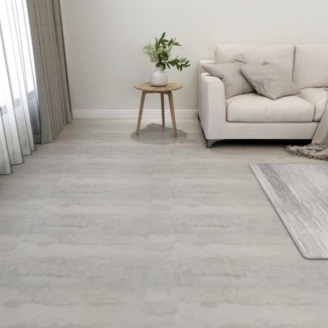 Dalles de plancher autoadhésives 55 pcs PVC 5,11 m² gris clair vidaXL