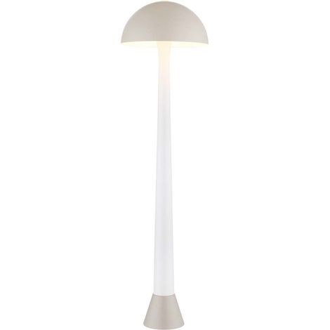 Lampadaire, lampe sur pied, lampe de bureau, métal, finition mate couleur sable, avec interrupteur au pied, H150 cm