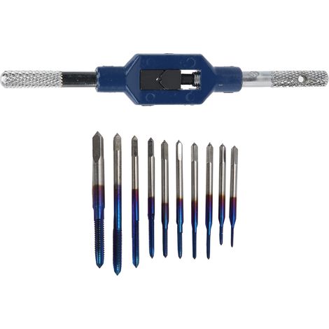 Kit de taraudage manuel pour machine à tarauder, foret et filetage, acier au tungstène bleui, fournitures industrielles (1/5)