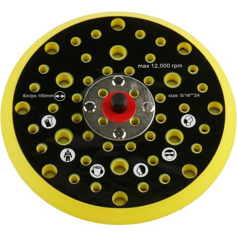 Plateau Ponceuse à 52 Trous, Patin de Ponçage 150mm, Disque de Ponçages pour Mirka CEROS DEROS à Filetage 5/16 pouces 150mm 52 Trous Base Disque de PonCage Plateau de Support kit d'adaptation
