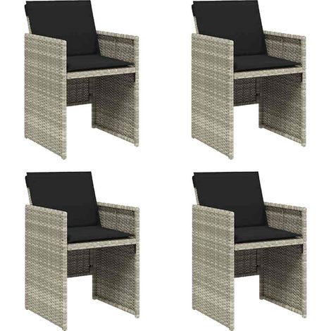 Maison Exclusive - Sillones de jardín con cojines 4 uds ratán sin