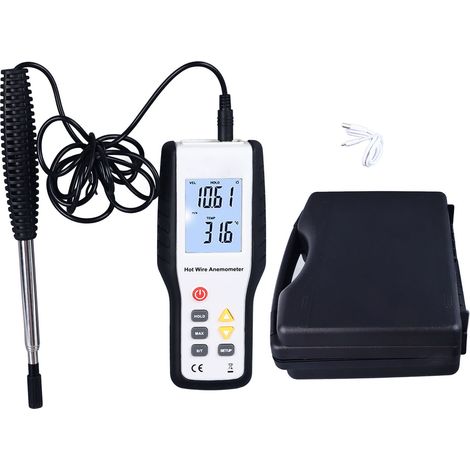 Digitales Anemometer, LCD-Thermometer, Windgeschwindigkeits- und Temperaturmesser mit Sensor, tragbares Anemometer für Lüftungskanäle, Außenbereich