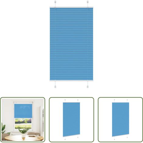 vidaXL Sichtschutz -  Plissee Blau 75x150 cm Stoffbreite 74,4 cm Polyester (1/5)