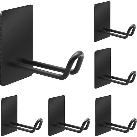 Crochets Velcro, crochets pour serviettes, cintres à vêtements Velcro (noirs) (1/5)
