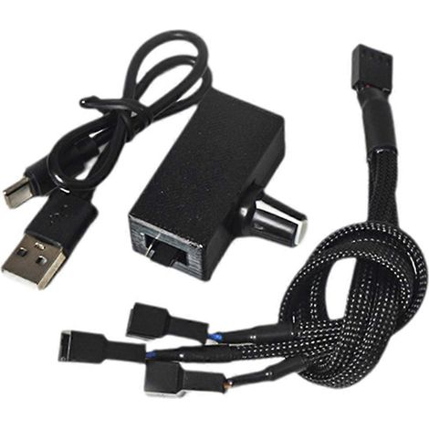 12V 4-Pin PWM Lüfterregler mit 1 auf 3 Adapterkabel