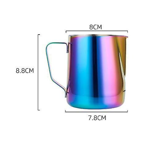 couleur: Rainbow , Pot Lait En Acier Inoxydable 350ml Avec Bec Verseur Spcial Latte Art - Pichet Inox - Pichet Lait En Acier Inoxydable Barista (1/5)
