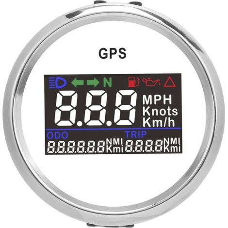 Compteur de vitesse GPS de 2 pouces avec odomètre numérique réglable, adapté aux véhicules, voitures et yachts 12V/24V. (1/5)