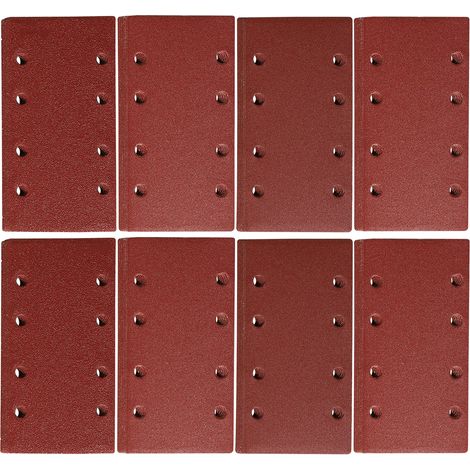 Feuilles Abrasives pour Ponceuse Vibrante 93 x 185 mm Papier de Verre 8 Trous Grain 40 60 80 120 180 240 320 400 Lot de 48 Feuilles (1/5)