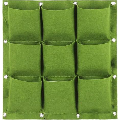 Simplifii - Jardin vertical 9 compartiments - Sac suspendu pour plantes 9 poches - Idéal pour potager, fleurs et plantes - 9 compartiments - 50 x 50 cm - Mur végétal (1/5)
