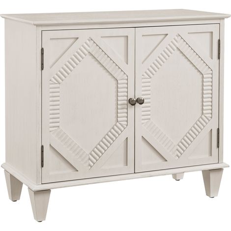 Credenza 85,29 x 40,01 x 76,50 cm in MDF bianco antico, ripiano regolabile - CHICFURN (1/5)