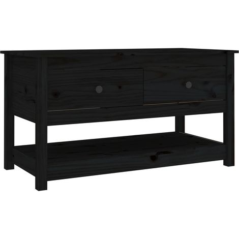 Maison Exclusive - Couchtisch Schwarz 102x49x55 cm Massivholz Kie