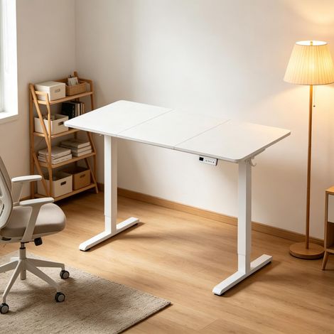 Bureau assis-debout électrique réglable en hauteur, table d'ordinateur ergonomique, table de travail et de jeu polyvalente pour bureau et maison (1/5)