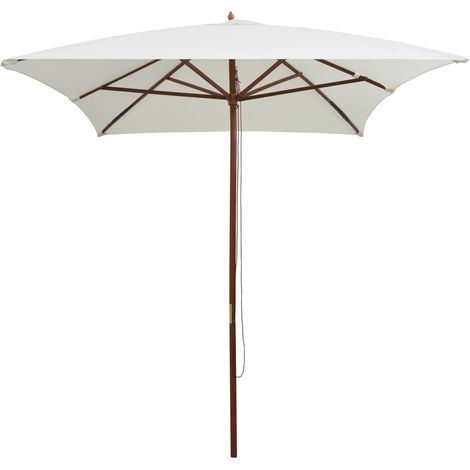 Maison Exclusive - Sombrilla con palo de madera blanco crema 200x