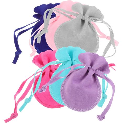 6-teiliges Schmuckbeutel-Set, Schmuckverpackungsbeutel aus Stoff mit Kordelzug, abriebfester Schutz, für Ohrringe und Ringe (1/5)