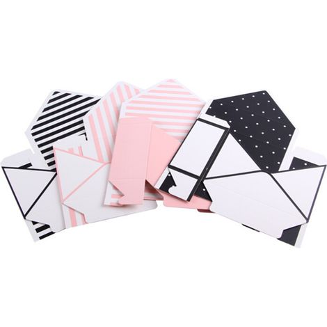 Coffrets enveloppes pour bouquet fleur, boîtes carton rayures roses, emballage cadeau 6 pcs 20x7x29,5 cm (1/3)