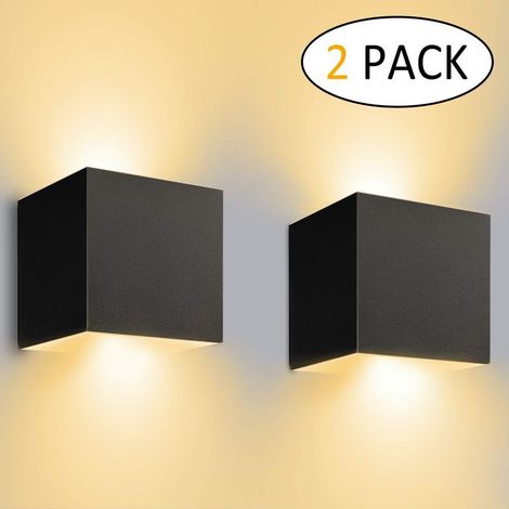 Tigrezy 12 W LED-Wandleuchte für den Innenbereich, Warmweiß, verstellbarer Abstrahlwinkel für Zuhause, Flur, Wohnzimmer, Schlafzimmer (2 Stück, schwarz)