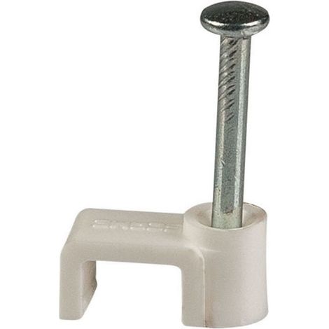 poly pool - 50 graffette fissacavo per cavo piatto da 6 mm bianche