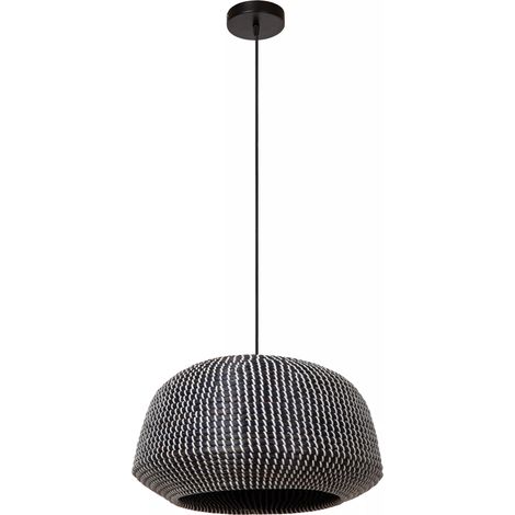 Suspension en jonc de mer noir Maduka E27 40W Lucide (1/5)