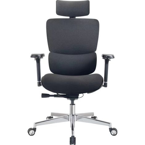 CLOUVOU Ergonomic Office Chair – MasterSeat – Gaming Chair for Adults – Quiet Wheels – Black – up to 150 kg