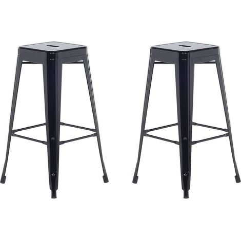 Set mit 2 Barhockern CABRILLO Metall Schwarz (1/5)