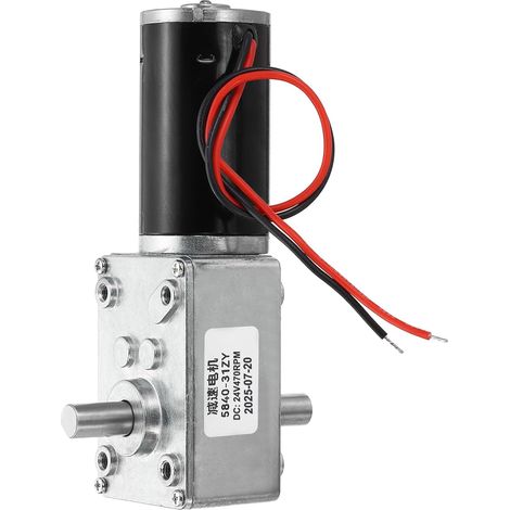Moteur à engrenages à vis sans fin DC 24V 470 tr/min auto-blocage motoréducteur, arbre D de 8 mm, couple élevé, pour automobile électroménager robotique (1/5)