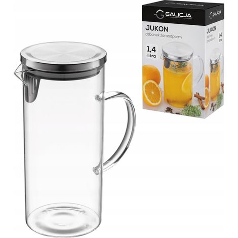 Jarra de vidrio resistente al calor con tapa Jukon 1.4 l Galicia 1 unidad. (1/4)