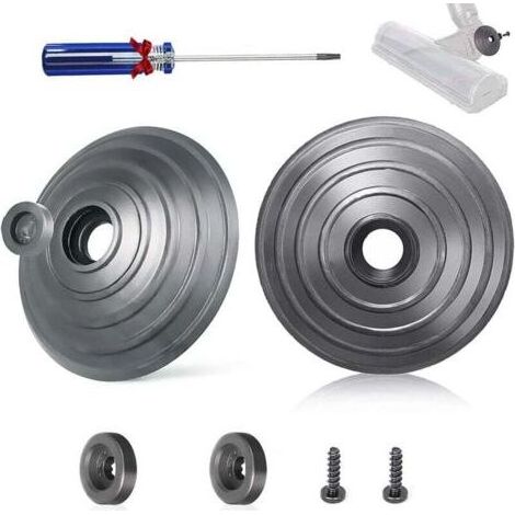 Ersatzräder für Dyson V6 V7 V8 V10 V12 DC58 DC59 DC62 DC72 DC74 SV10 SSV12 SV20, Direktantrieb-Reinigungskopf-Zubehör 35W 50W, 2 Räder + 2 Schrauben + 2 Montagehalterungen + Schraubendreher (1/4)