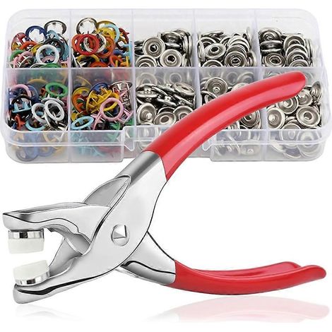 Nähset mit 100 Metallknöpfen – inklusive Handzange, Nähset mit Metallknöpfen und Knopfsetzwerkzeug (1/5)