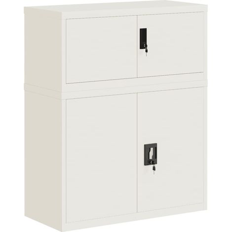 Maison Exclusive - Armadio Classificatore Bianco 90x40x110 cm in Acciaio