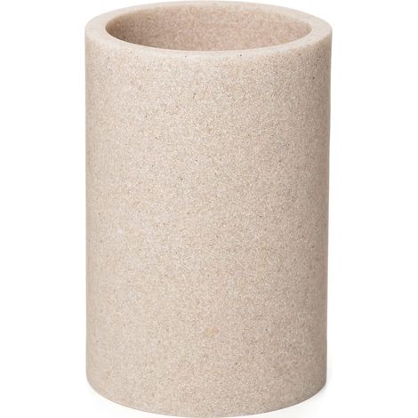 TATAY Bicchiere da bagno BORA, Poliresina, Senza BPA, Colore Beige. Misure 7,2 x 7,2 x 10,7 cm (1/2)