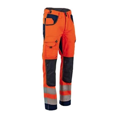 Pantalon HV avec poches genouillères en Oxford LMA POLARISATION Orange Fluo 54 (1/3)